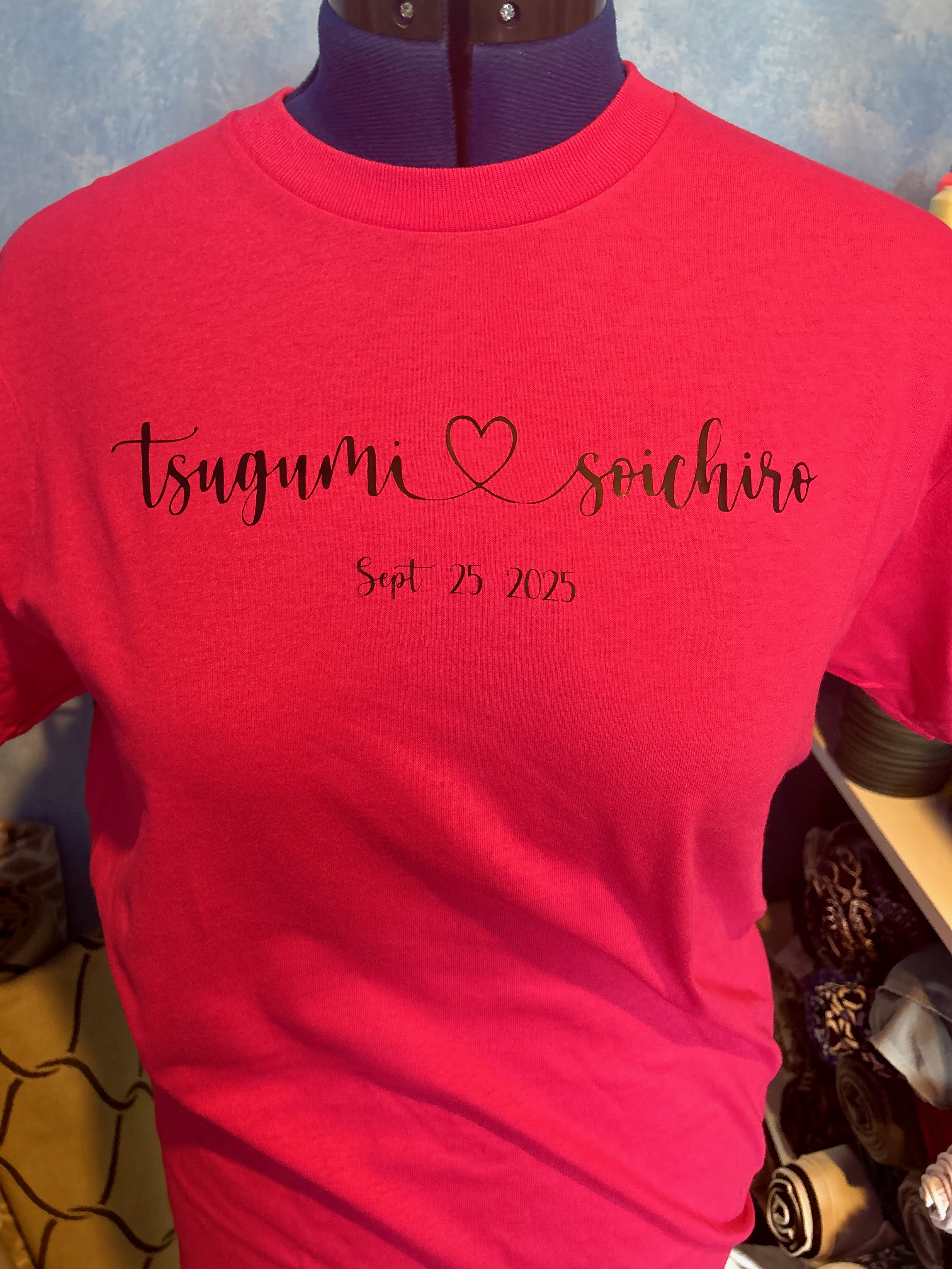 Custom couples wedding date vinyl shirt